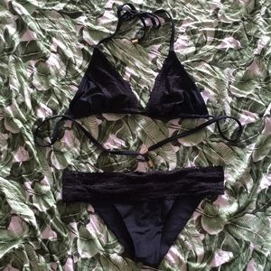 Elsa and Rose black lace Bikini.